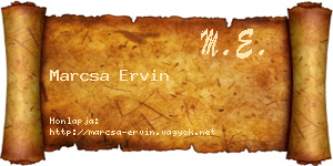 Marcsa Ervin névjegykártya