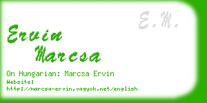 ervin marcsa business card
